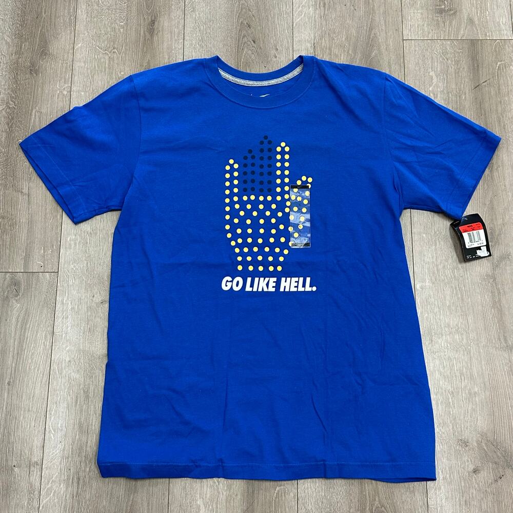 New Nike Go Like Hell graphic tee t Shirt Blue size Large L B18